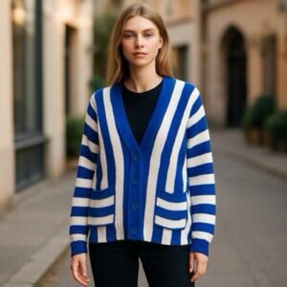 Jcrew Button Down Striped Cardigan Size Small